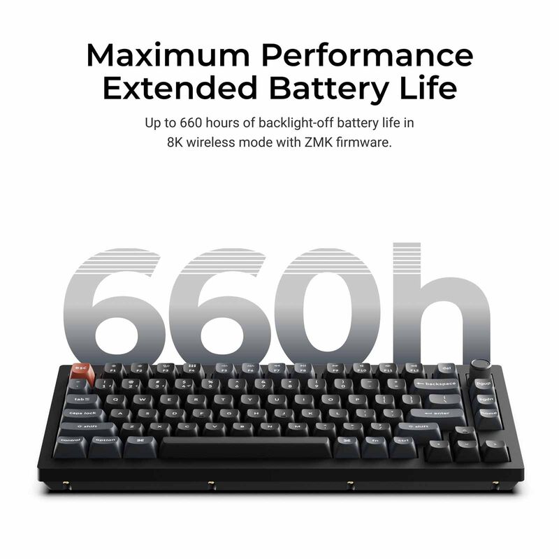 KEYCHRON V1 Ultra 8k 75% 82 Key Black Knob Rgb Hot-swap Silk Pom Banana Switch KYCN-V1U-D4-image 7