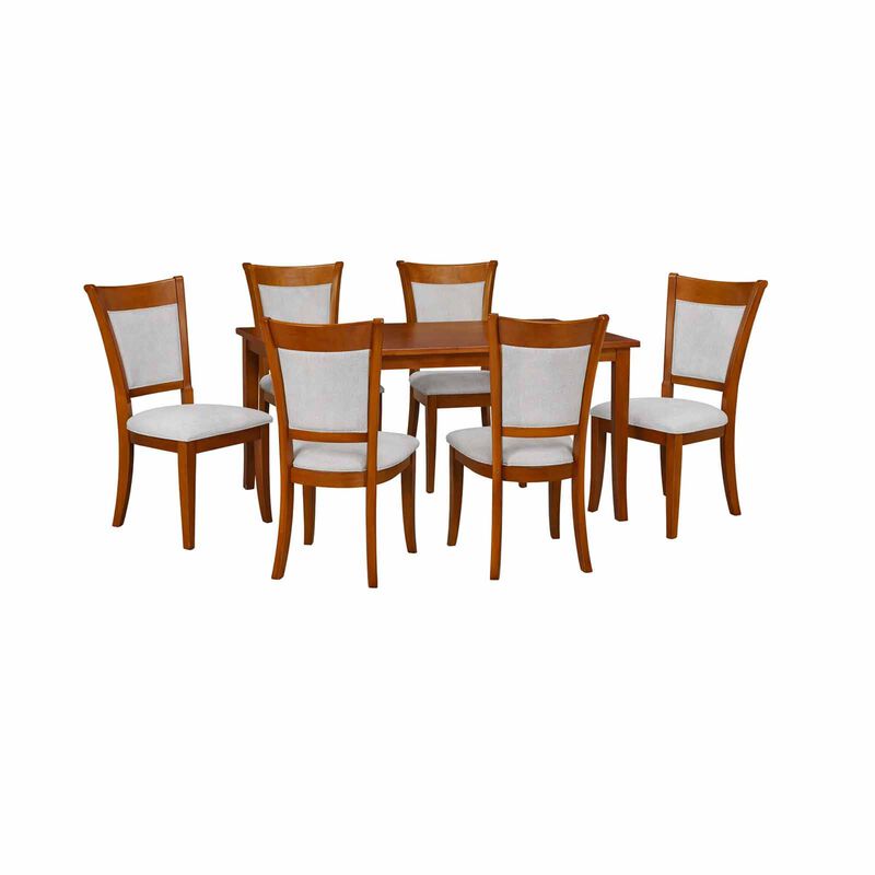 7 Piece Dining Set (silver) NEW KAMIYAH-image 1