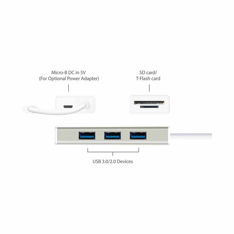 J5CREATE Usb 3.1 Type-c 3-port Hub With Sd/micro Sd Card Reader JCH347-image 3