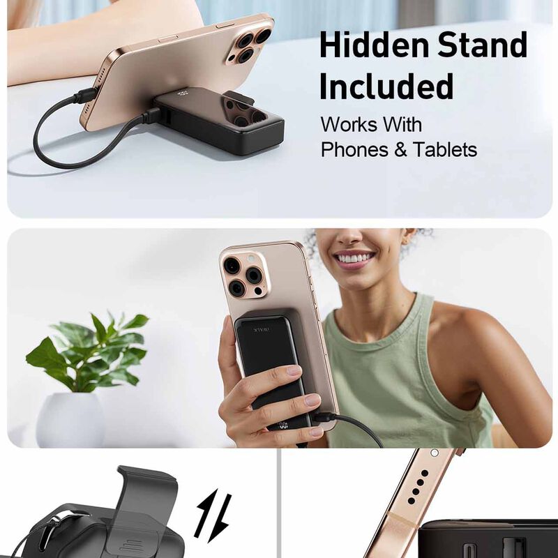 IWALK Macrogo 10000mah 30w Portable Charger With Stand Black UBM001-001A-image 8
