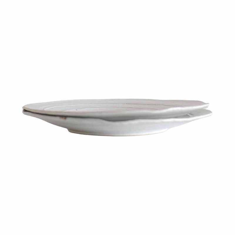 MAELSTROM Organic Shaped Rustic White Dinner Plate-image 1