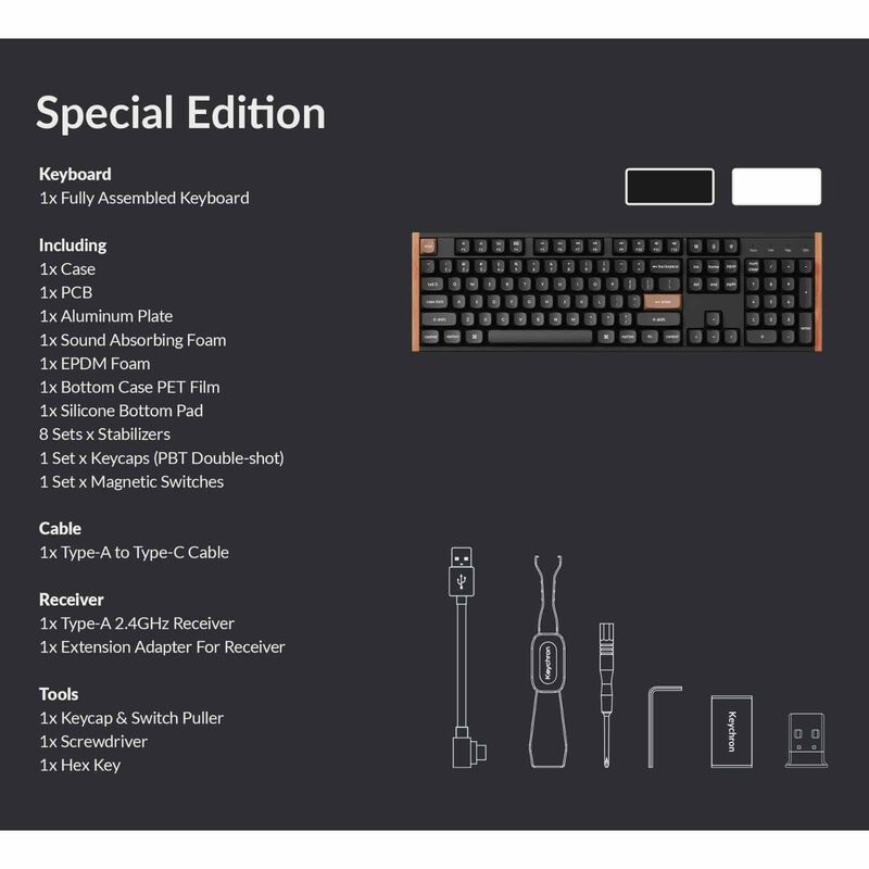 KEYCHRON K10 He Full Size 104 Key, Black Full Assembled, Rgb, Hot-swap, Hall Effect Keyboard - Special Ed. KYCN-K10H-F1-image 10