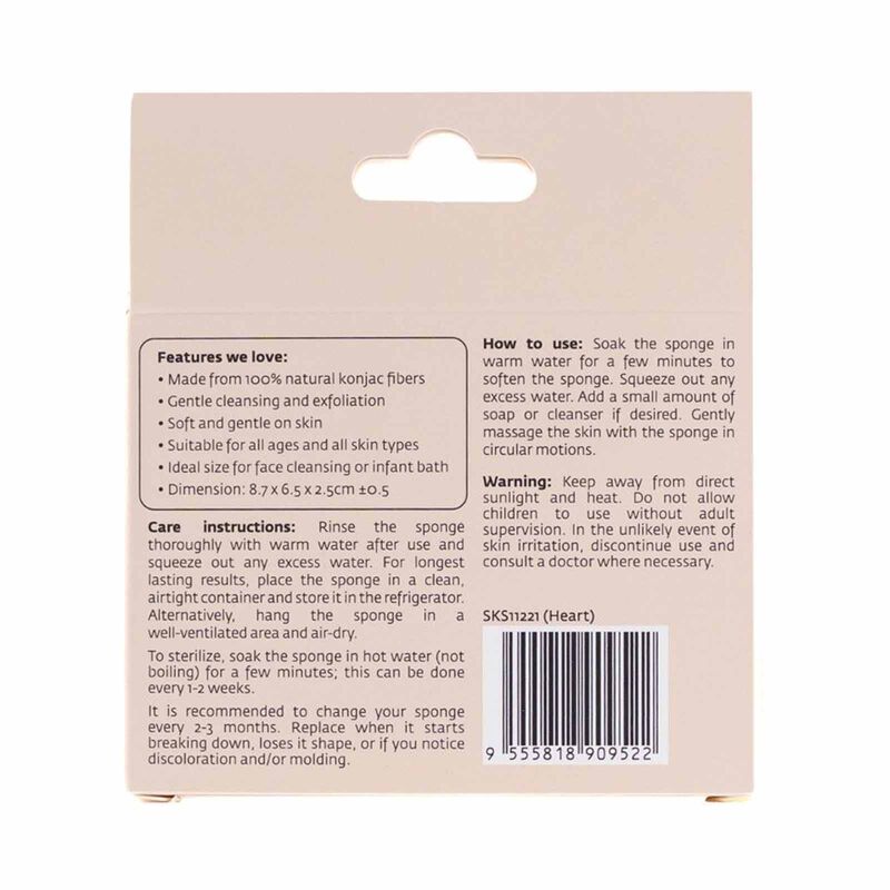 SNAPKIS Heart KONJAC CLEANSING SPONGE (S)-image 3