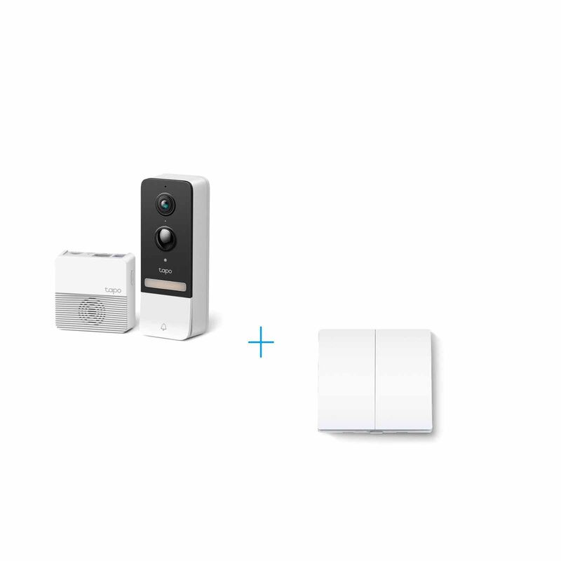 TP LINK Smart Video Doorbell Camera Kit + Smart Light Switch, 2-gang 1-way TPL-TAPO-D230S1 + TAPO S220-image 1