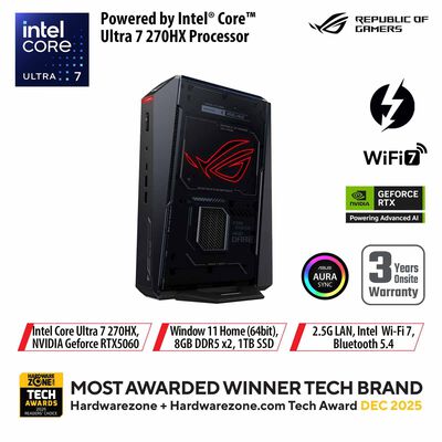 ASUS Rog Nuc U7-270hx 16gb 1tb Ssd Win 11 Rtx5060 Black RNUC16JNK7X569A3