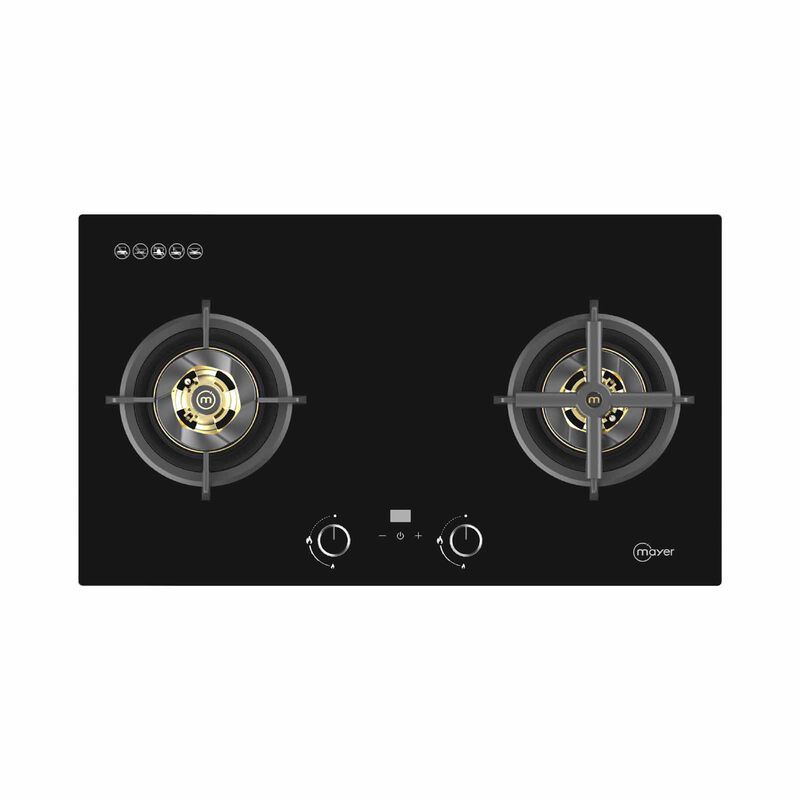 MAYER 2 Burner Glass Gas Hob (78cm) - Glass Black (exclude Installation) MMGH2078HI-image 1