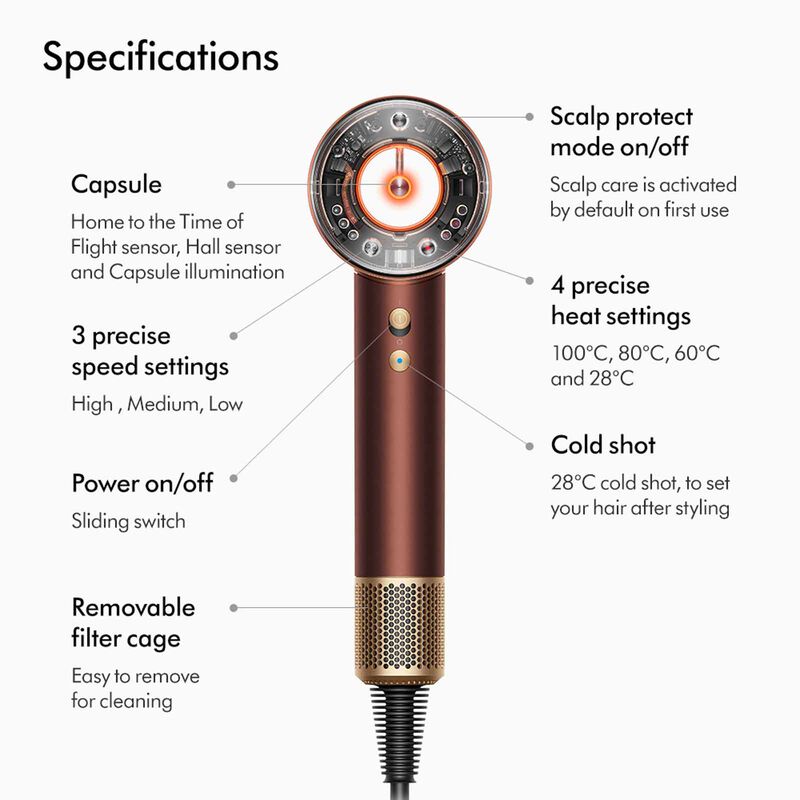 DYSON Supersonic Nural Hair Dryer - Plum/copper HD16 PL/CO (292719-01)-image 7