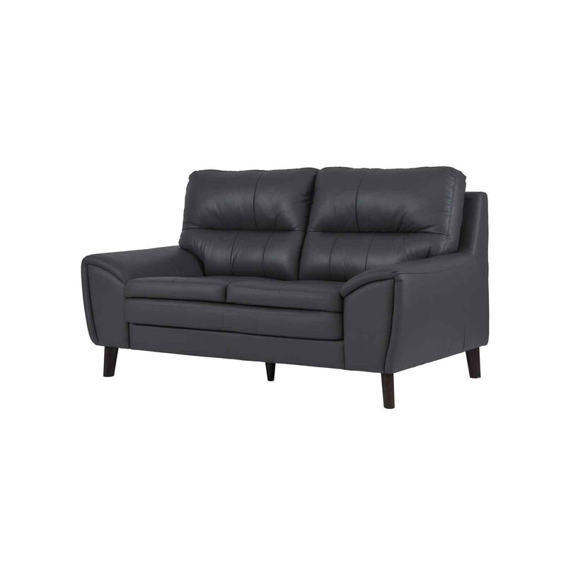 SOLOTTI 2 Seater (hl) Charcoal Half Leather Sofa CARLOTTA-image 2