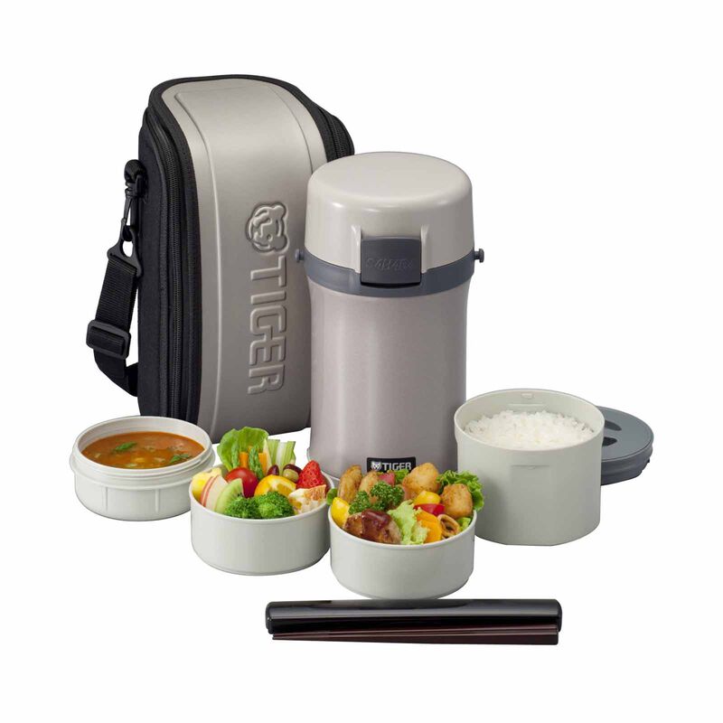 TIGER 2.0lt Lunch Box With Bag (warm Sliver) LWU-F200 (SE)-image 1