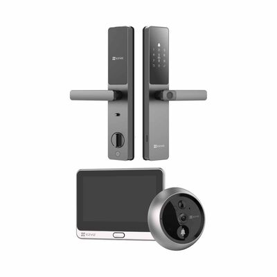 EZVIZ Lever Handle Smart Lock + Peephole Doorbell Bundle DL05 + DP2 2K