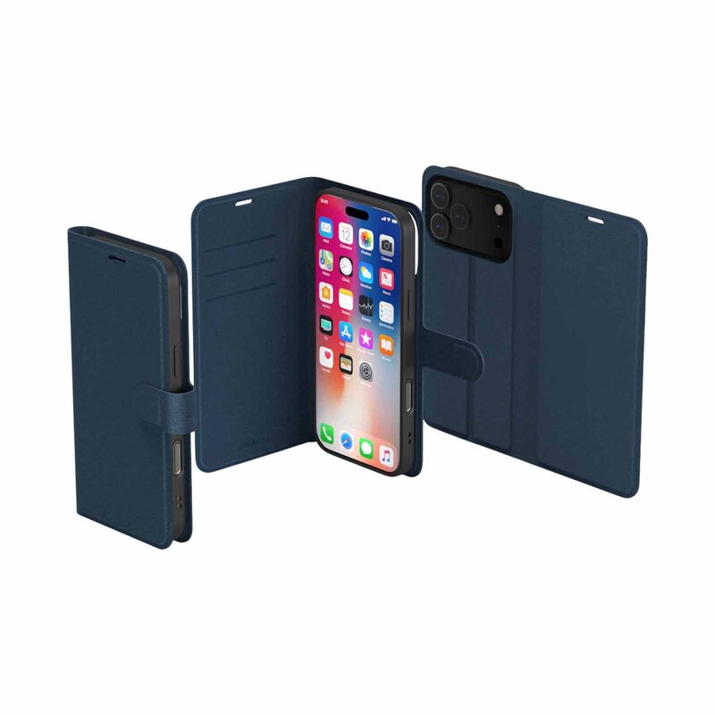 N.BRANDZ Folio Leather Wallet Case For Iphone 17 Pro Max-navy Blue N-FOLIO-IP17PM-NB-image 5