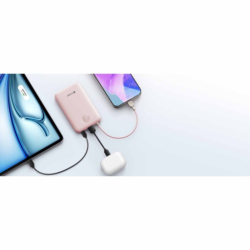 MAZER Powercharge Link 10,000mah Built-in Usb-c Cable Pd20w Power Bank-pink M-PC20LINK10V2-PK-image 2