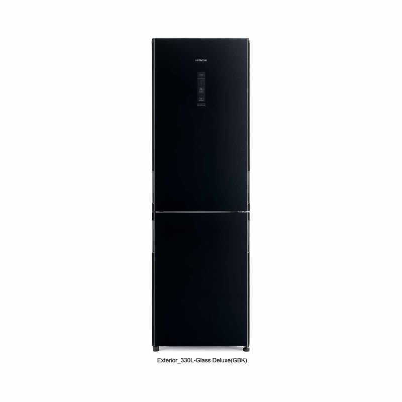 HITACHI Bottom Mount Fridge (330l) Glass Black R-BG415P6MSX-5 - GBK-image 1