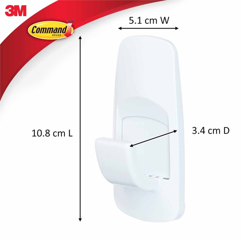 3M COMMAND Jumbo 1 Hook 4strips 17004ANZ-image 2