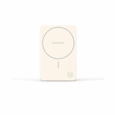MAZER Magnetic 15w 10,000mah/pd30w With Istand Power Bank-cream M-MAGAIR20-CM