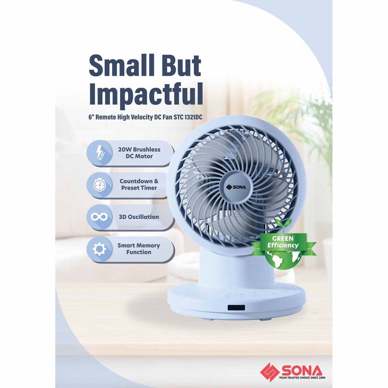 SONA 6 In Dc High Velocity Fan With Remote Control STC1321DC-image 5