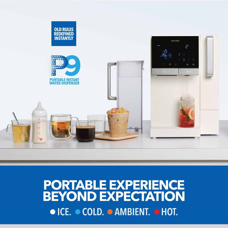 NOVITA Instant Hot/cold Dispenser With Ice Maker - Opaline Beige P9 HYDROPURE - OPALINE BEIGE-image 2
