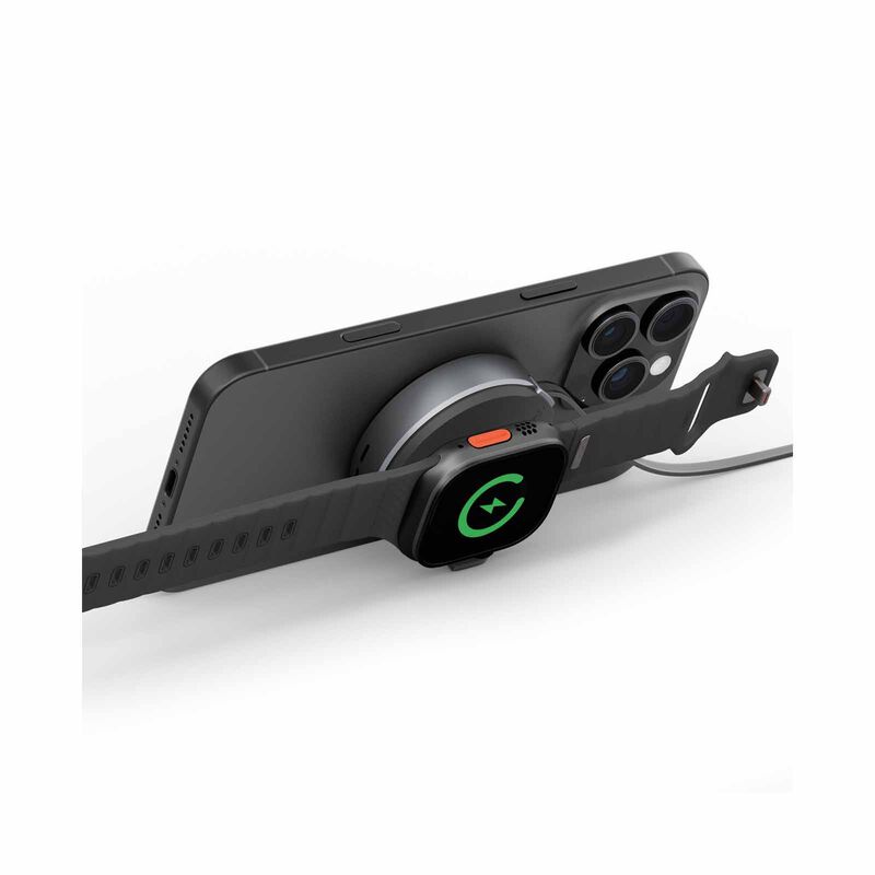 ENERGEA Magduo Arc, 2in1 Phone And Apple Watch Charger With Retractable Cable- Gun MAG-DUOARC-GUN-image 3