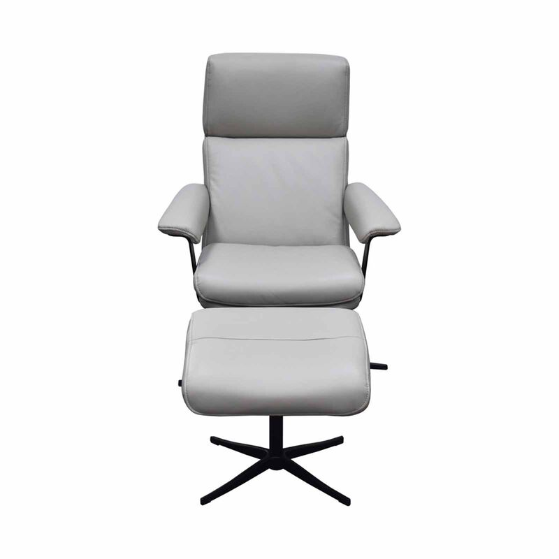 Rocker Chair (hl) Grey Half Leather CELESTE-image 1