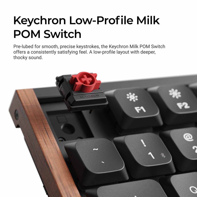 KEYCHRON K1 Ultra 8k 80% 87 Keys Black Knob Rgb Hot-swap Milk Pom Banana Switch KYCN-K1U-H4-image 3