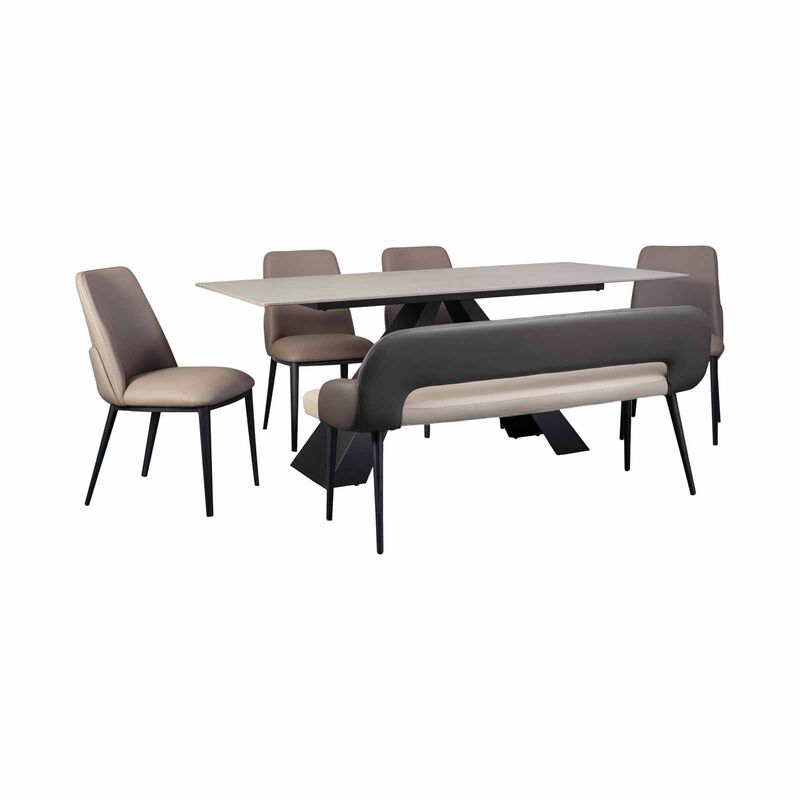 6 Piece Dining Set (beige) HANWELL-image 2