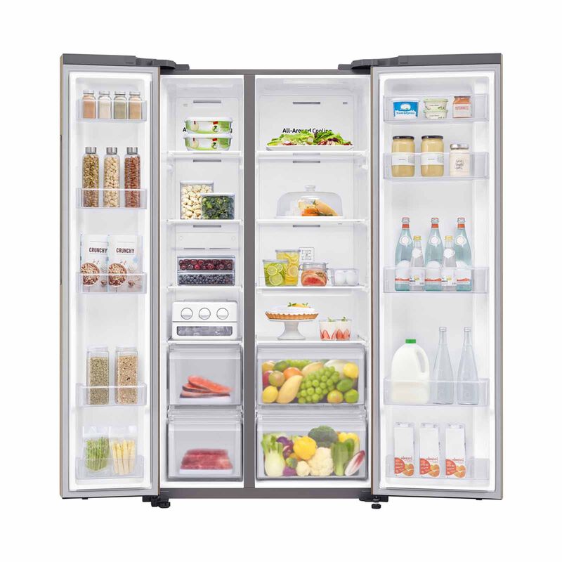 SAMSUNG Side By Side Refrigerator (647l) - Gentle Gold RS62R5006F8/SS-image 3