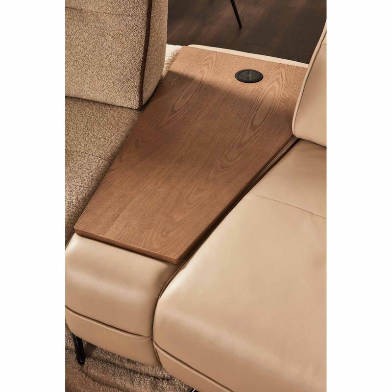 MUZE 3pcs Modular Set W Wireless Charging (fl) Cat13 Khaki Full Leather Sofa OLWEN-image 6