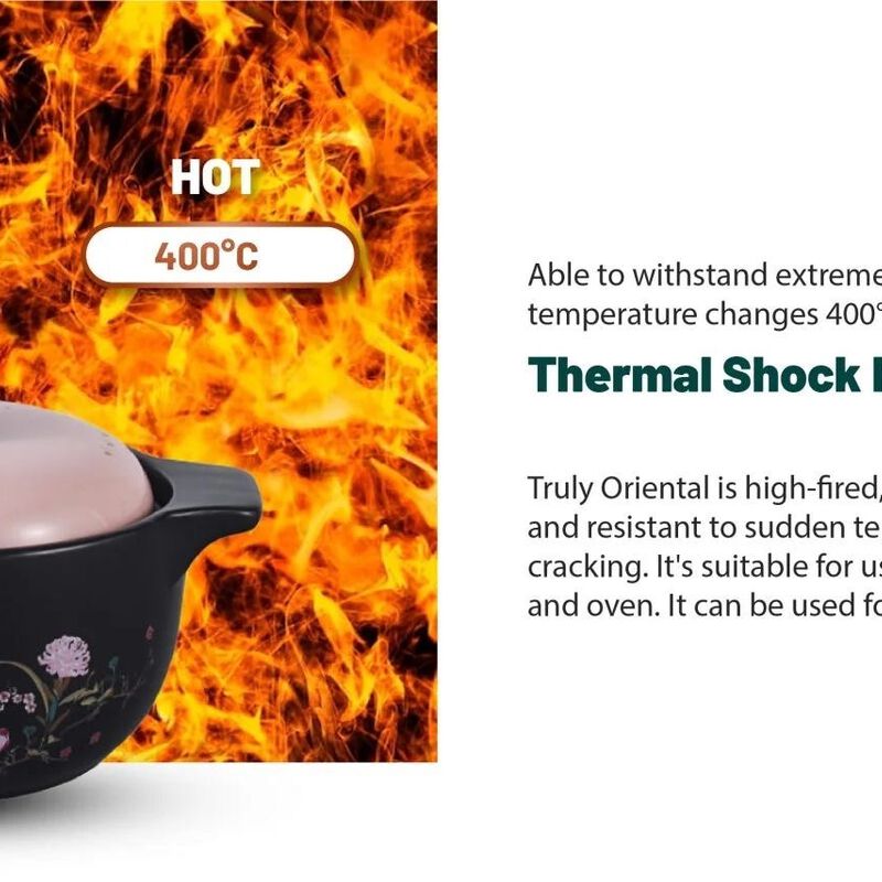 LA GOURMET Truly Oriental 4l Toughened Claypot &ndash; Blue/black LGTO403285-image 9
