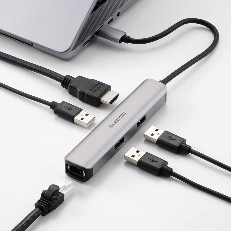 ELECOM Usb Type-c 5-in-1 Docking Station (hdmi/usb-a/lan) DST-052BPSV-image 2