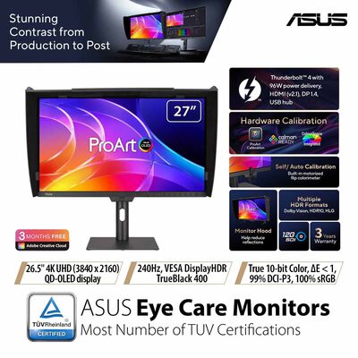 ASUS 26.5in Proart 4k 240hz Monitor PA27USD
