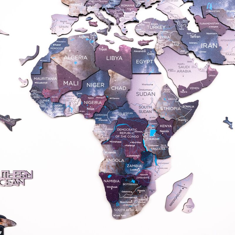 2d Wooden World Map Sirius Xl ENJOY THE WOOD-image 5