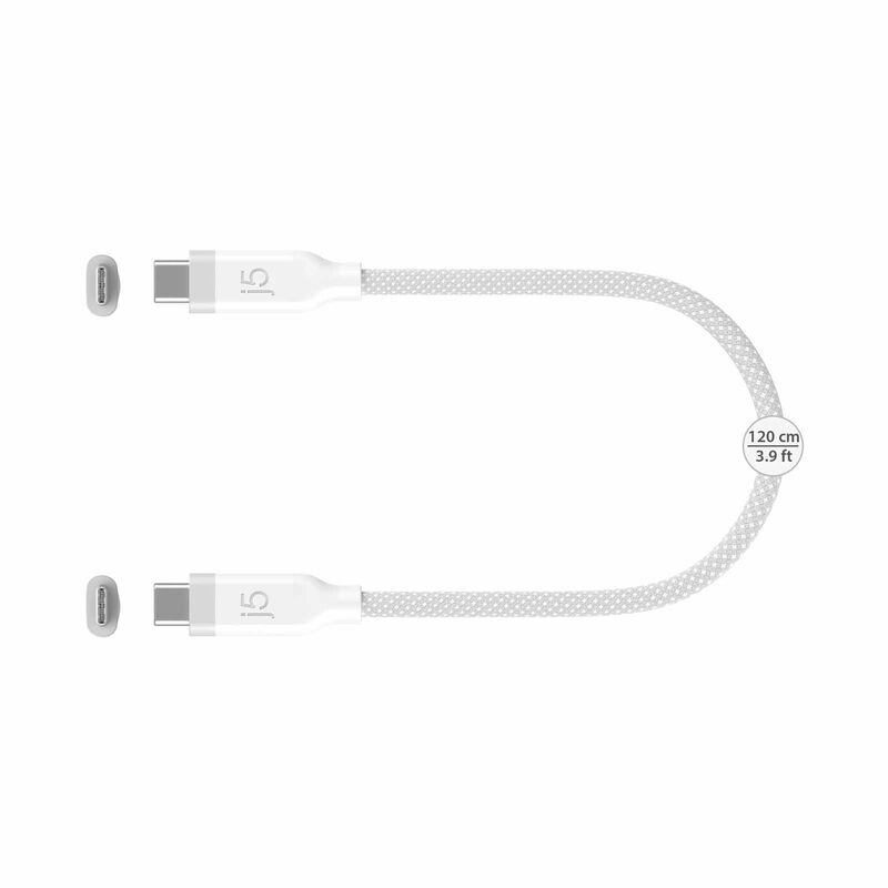 J5CREATE Usb-c 10gbps/60w Ultra Soft Double-braided Fast Charging Cable (white) JUCX19L12W-image 4