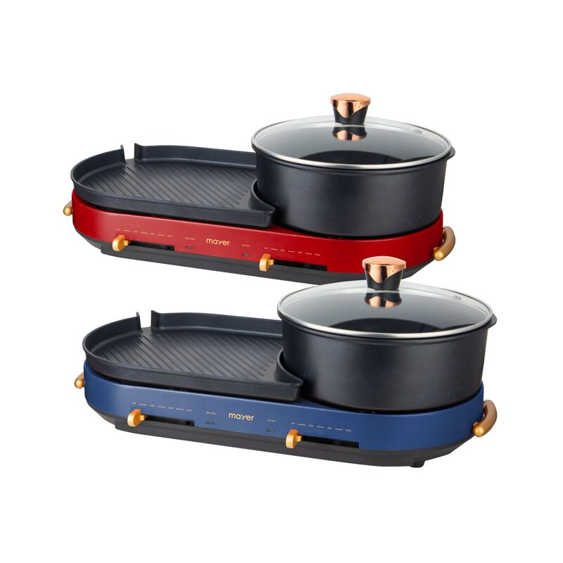 MAYER Multi-functional Hot Pot With Grill - Dark Blue MMHPG5DB-image 3