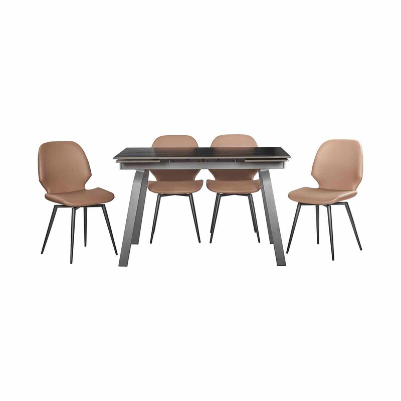 5 Piece Extendable Dining Set NEW HACTON-image 1