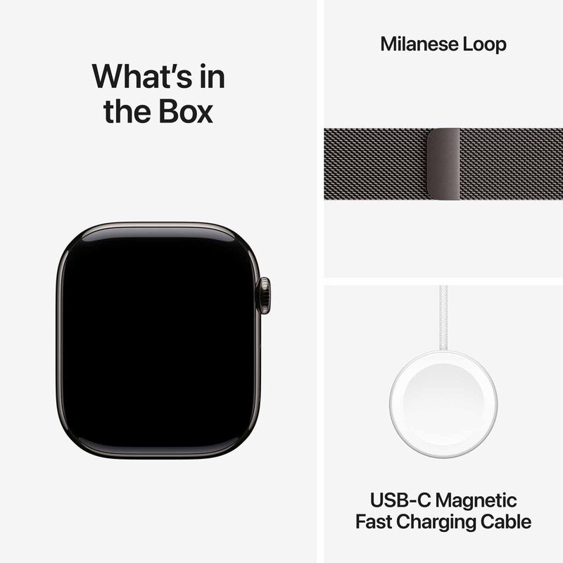APPLE Watch Series 11 Gps + Cellular 46mm Slate Titanium Case With Slate Milanese Loop - M/l MFD44X/A-image 8
