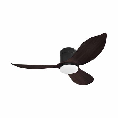EUROPACE 48 In Bldc Motor Ceiling Fan W/light (black With Dark Wood) ECF-48H - BK/DW
