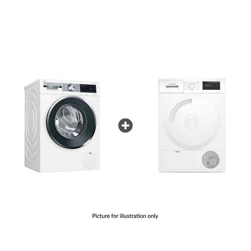 BOSCH Bundle Front Load Washer (10kg) + Heat Pump Dryer (8kg) WGG254A0SG + WTH83008SG-image null