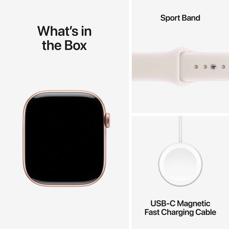 APPLE Watch Series 11 Gps + Cellular 46mm Rose Gold Aluminium Case With Light Blush Sport Band - M/l MFCJ4X/A-image 8