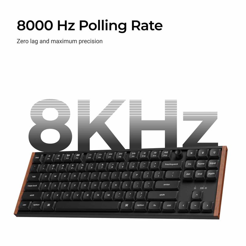 KEYCHRON K1 Ultra 8k 80% 87 Keys Black Knob Rgb Hot-swap Milk Pom Banana Switch KYCN-K1U-H4-image 4