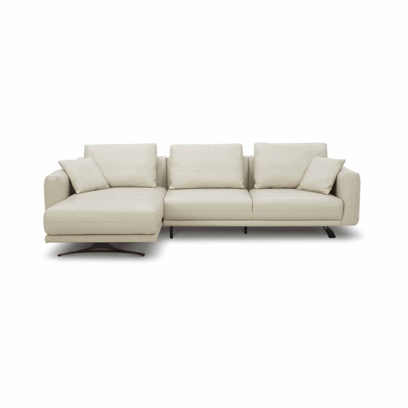 MUZE L Shaped-e Recliner (fl) Rt Pebble Full Leather Sofa ZELMIRA-image 1