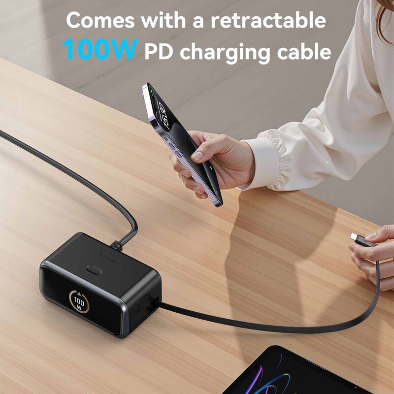 MAZER Ai Prestigegan Pd200w Desktop Charger With Retractable Cable - Black M-AI-D200-V7-BK-image 8
