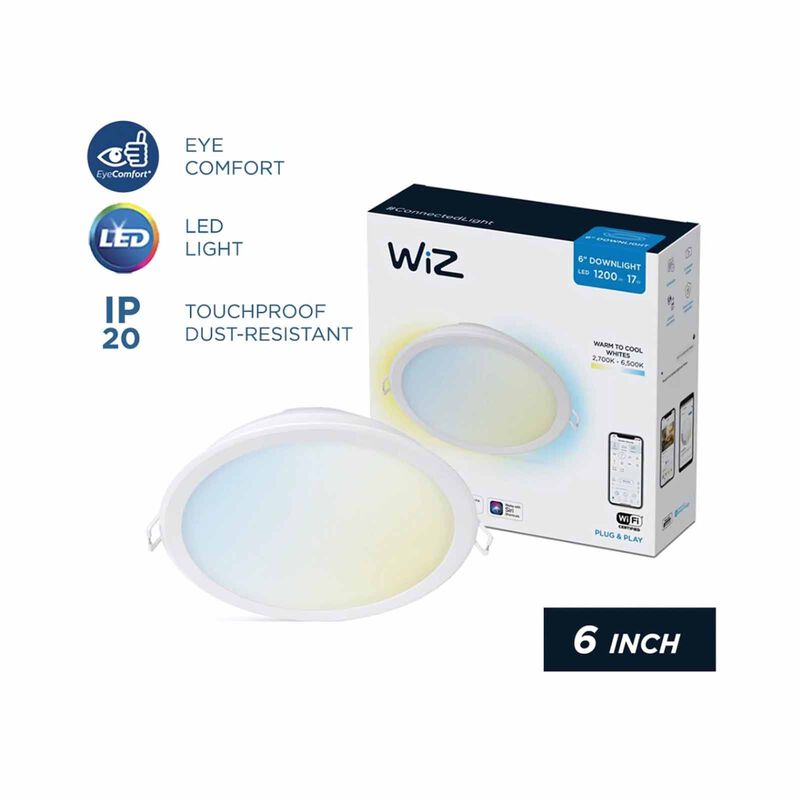 WIZ 6 Inch (17w) Recessed Downlight 150mm Rd White 929002647517-image 7