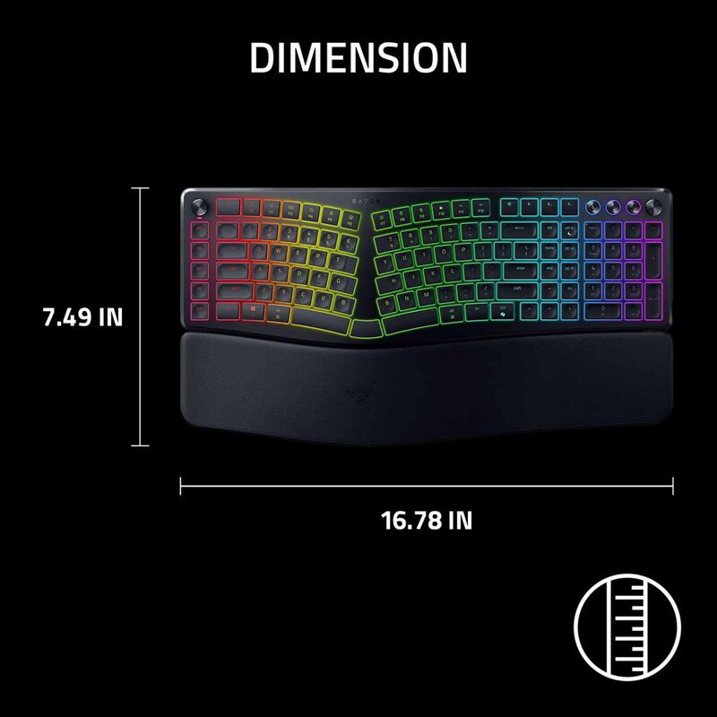 RAZER Pro Type Ergo - Wireless Split Ergonomic Rgb Keyboard RZ03-05440100-R3M1-image 4