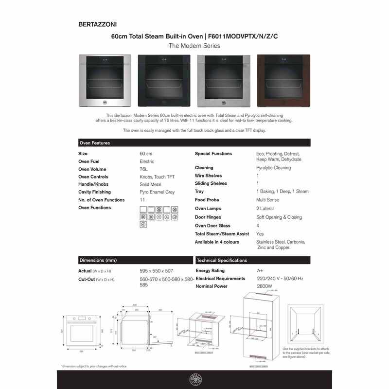BERTAZZONI 60cm Built-in Oven Exclude Installation (stainless Steel) F6011MODVPTX-image 5
