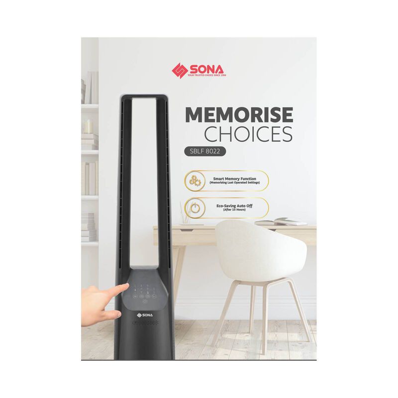 SONA Bladeless Dc Fan -black SBLF8022-image 9