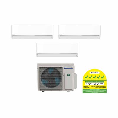 PANASONIC Panasonic Bkz System 3 33k Cu (9000 X2, 12000btu X1) CU-4XU33YBZ + CS-XU9BKZW X2 /CS-XU12BKZW