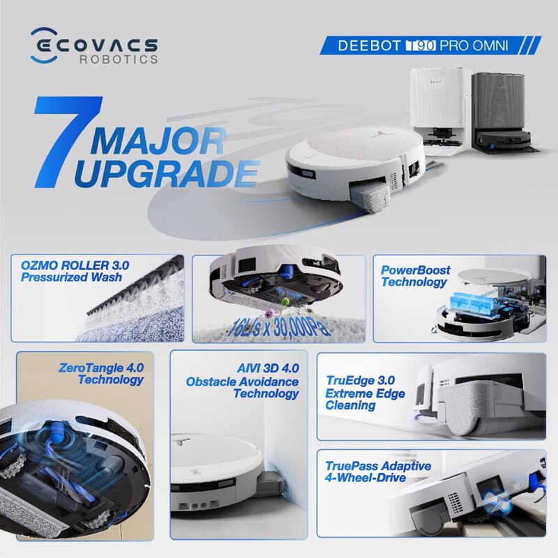 ECOVACS Deebot T90 Pro Omni Robotic Vacuum Cleaner - Black DEX95 - BLACK-image 3