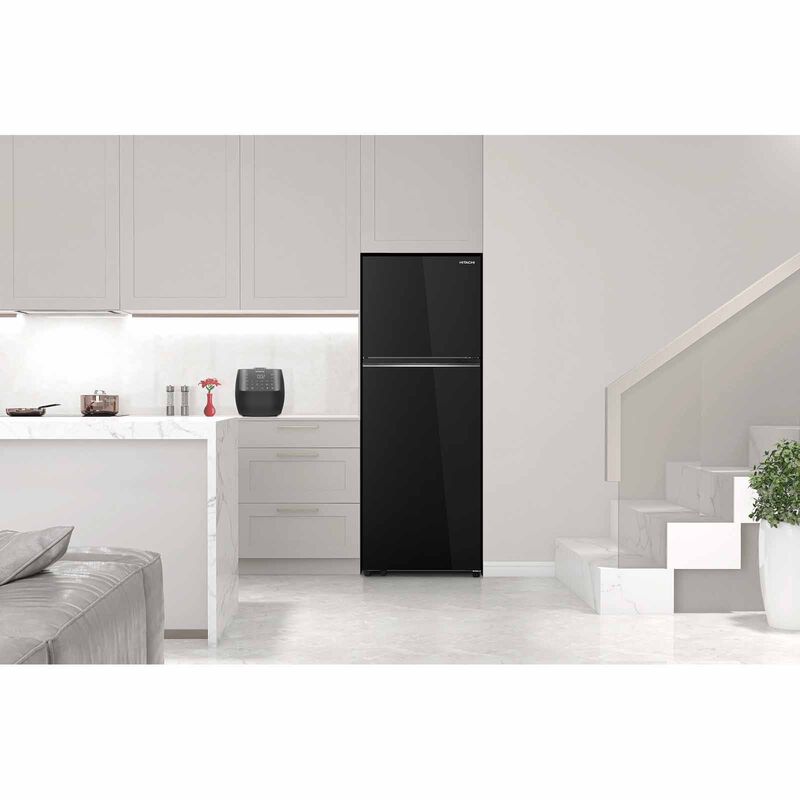 HITACHI 2 Door Top Mount Freezer Fridge (409l) - Glass Black HRTN6443SGBKSG-image 6