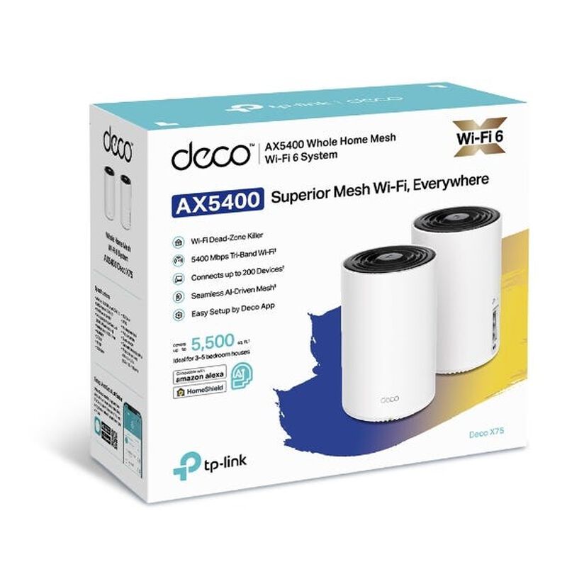 TP LINK Ax5400 Whole Home Mesh Wi-fi 6 System(tri-band) - 2 Pack TPL-DECO-X75-2PK-image 5
