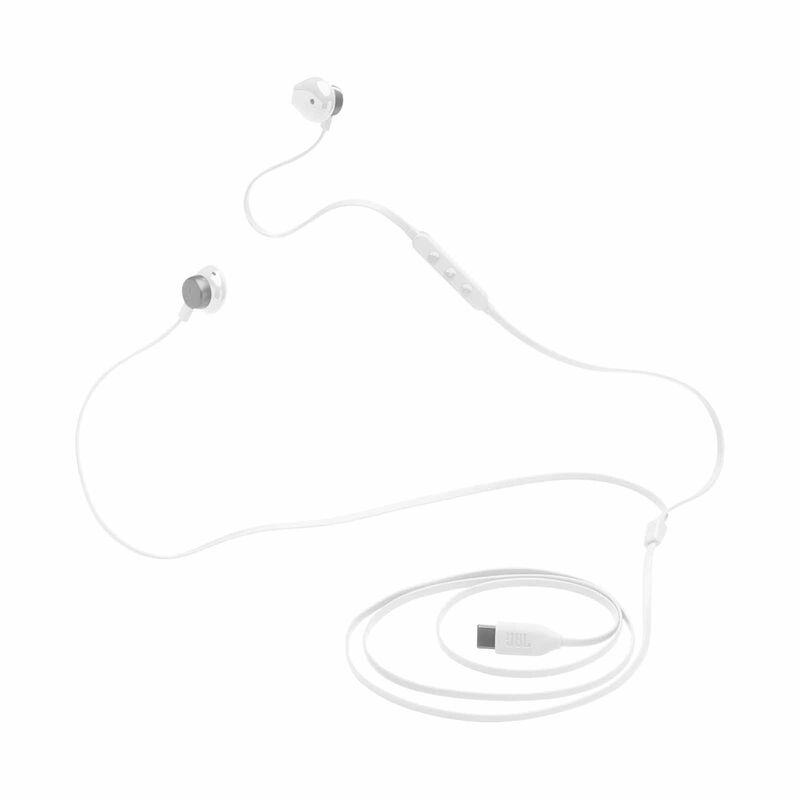 JBL Wired Hi-res Earbud Headphones TUNE 305C USB-C WHITE-image 1